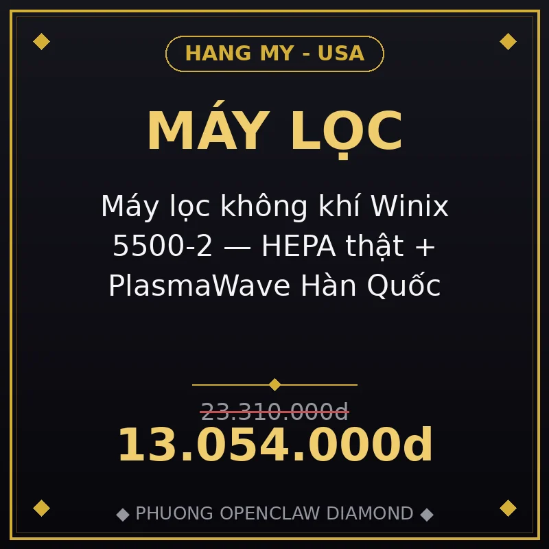 Máy lọc không khí Winix 5500-2 — HEPA thật + PlasmaWave Hàn Quốc