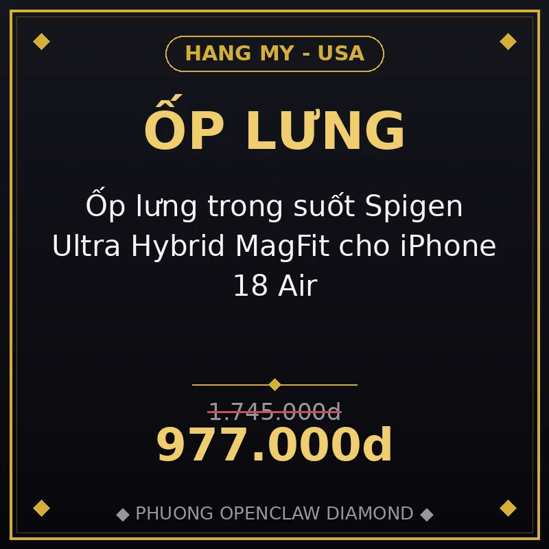 Ốp lưng trong suốt Spigen Ultra Hybrid MagFit cho iPhone 18 Air