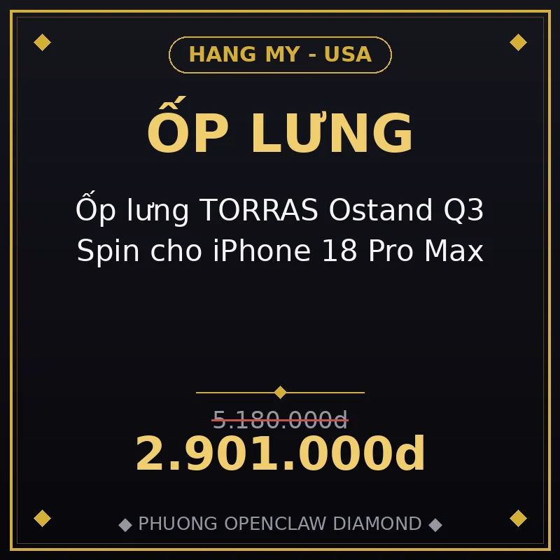 Ốp lưng TORRAS Ostand Q3 Spin cho iPhone 18 Pro Max