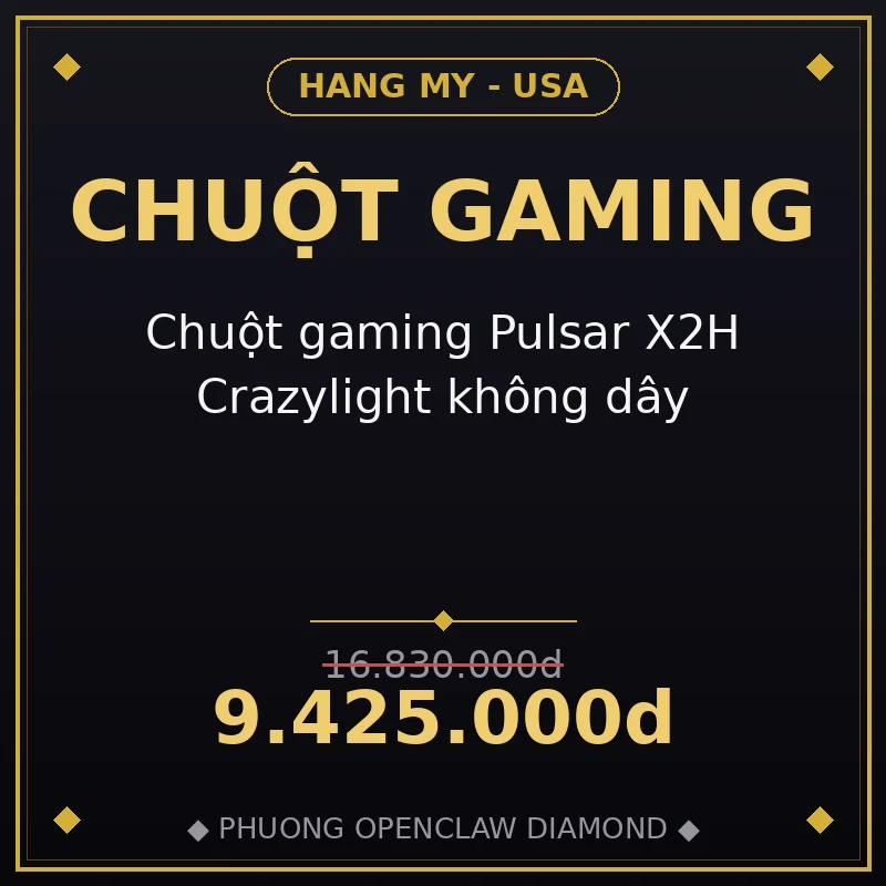 Chuột gaming Pulsar X2H Crazylight không dây