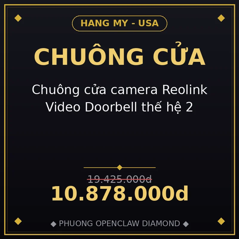 Chuông cửa camera Reolink Video Doorbell thế hệ 2