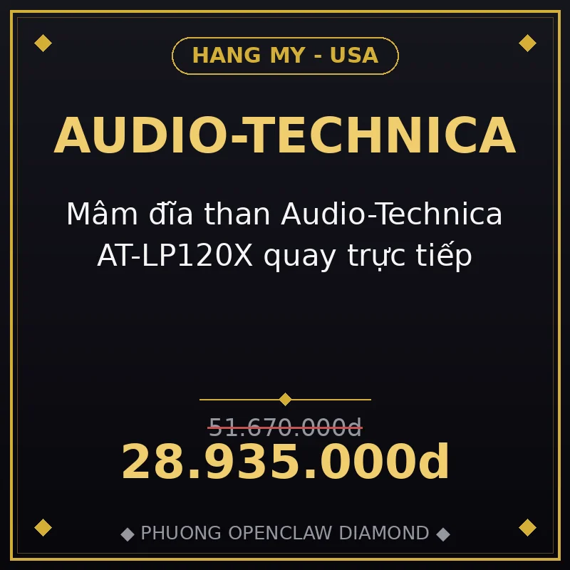 Mâm đĩa than Audio-Technica AT-LP120X quay trực tiếp