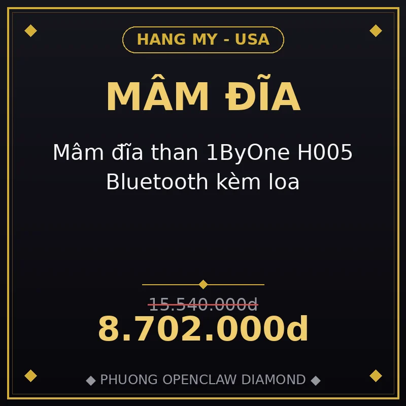 Mâm đĩa than 1ByOne H005 Bluetooth kèm loa