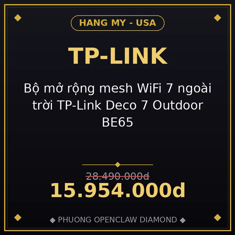 Bộ mở rộng mesh WiFi 7 ngoài trời TP-Link Deco 7 Outdoor BE65
