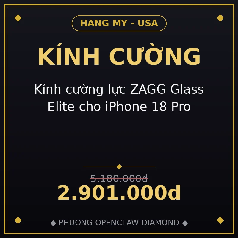 Kính cường lực ZAGG Glass Elite cho iPhone 18 Pro