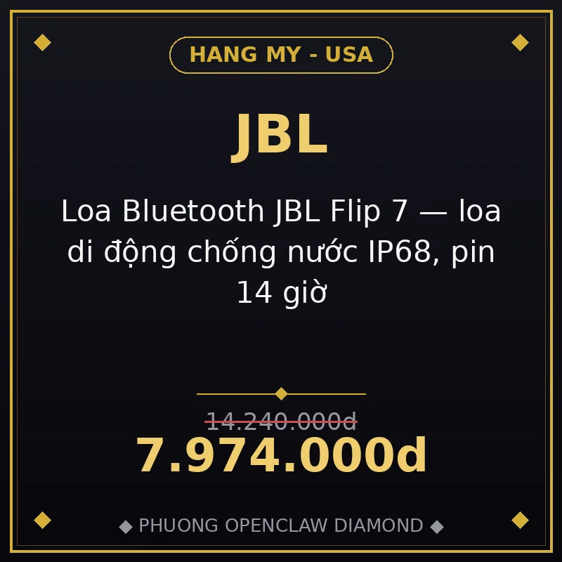 Loa Bluetooth JBL Flip 7 — loa di động chống nước IP68, pin 14 giờ
