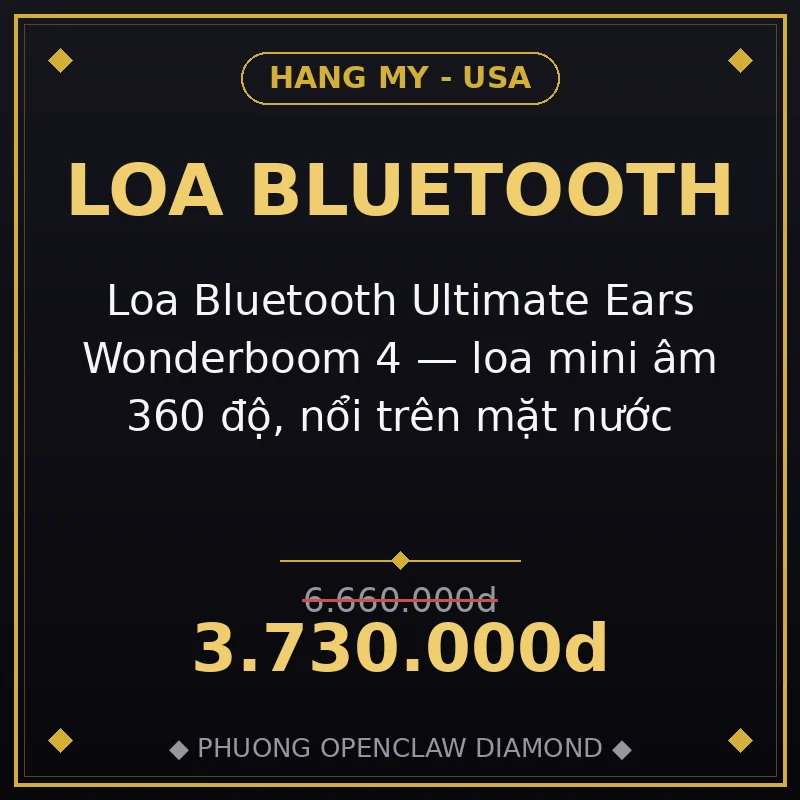 Loa Bluetooth Ultimate Ears Wonderboom 4 — loa mini âm 360 độ, nổi trên mặt nước