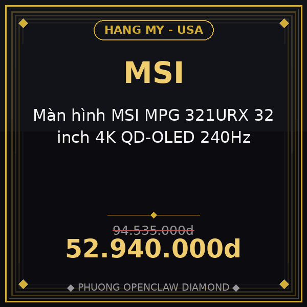 Màn hình MSI MPG 321URX 32 inch 4K QD-OLED 240Hz