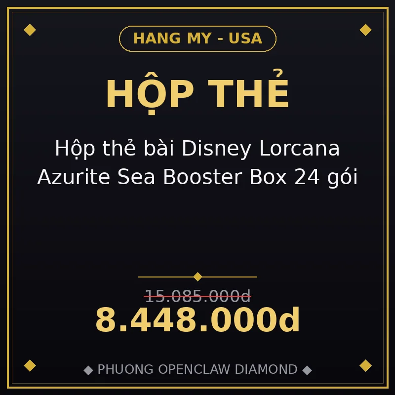 Hộp thẻ bài Disney Lorcana Azurite Sea Booster Box 24 gói