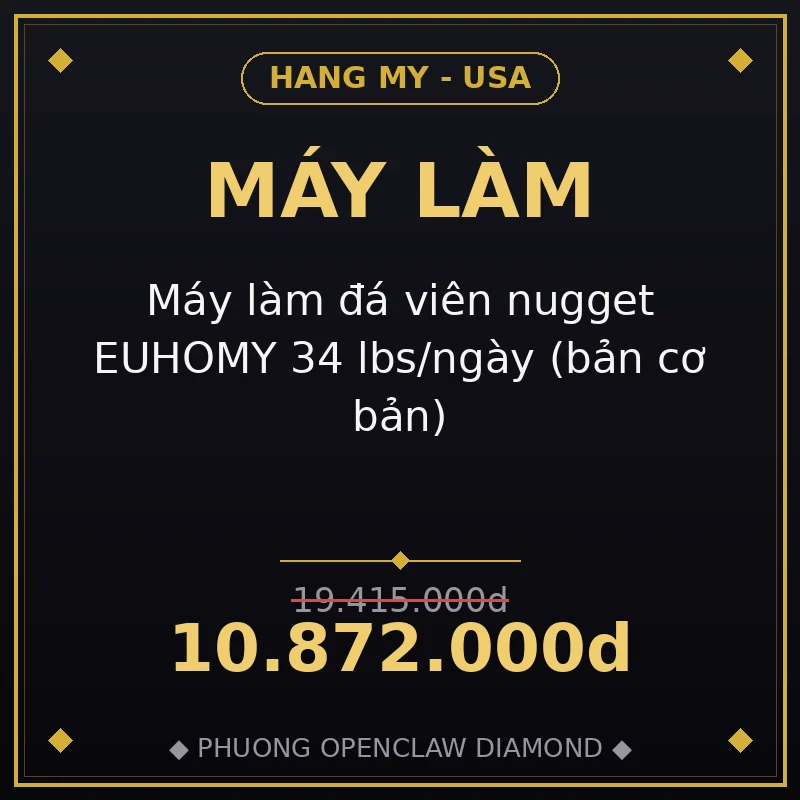 Máy làm đá viên nugget EUHOMY 34 lbs/ngày (bản cơ bản)