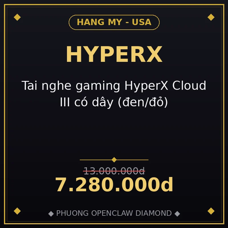 Tai nghe gaming HyperX Cloud III có dây (đen/đỏ)