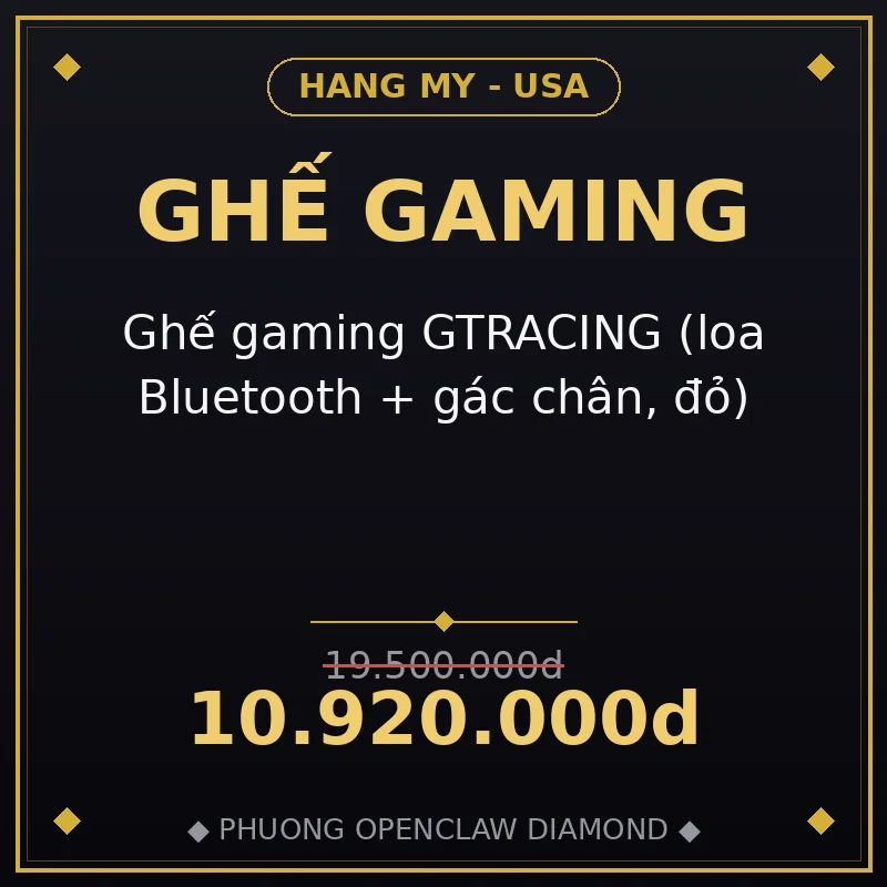 Ghế gaming GTRACING (loa Bluetooth + gác chân, đỏ)