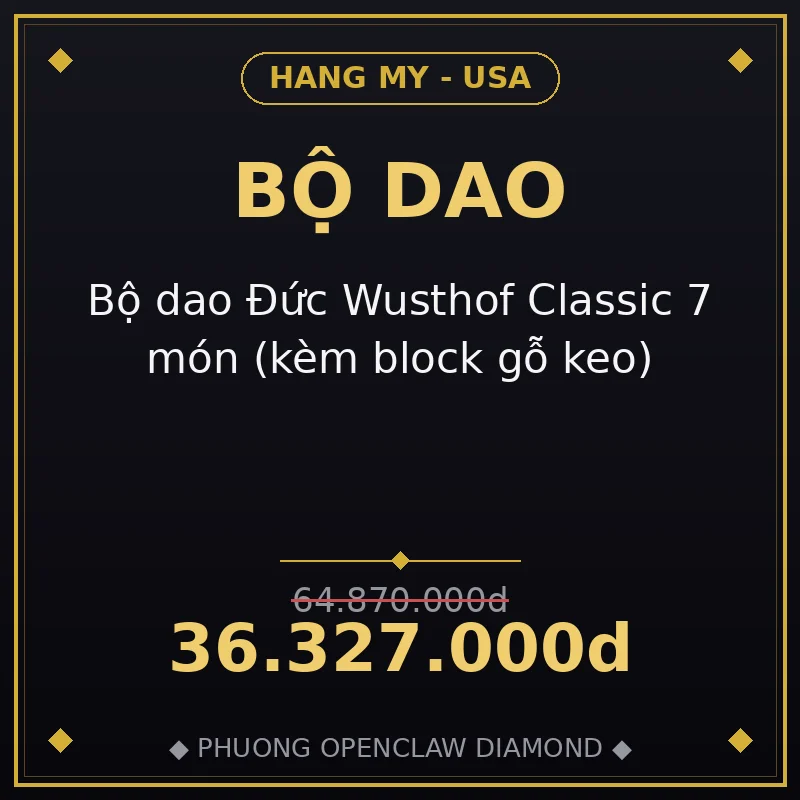 Bộ dao Đức Wusthof Classic 7 món (kèm block gỗ keo)