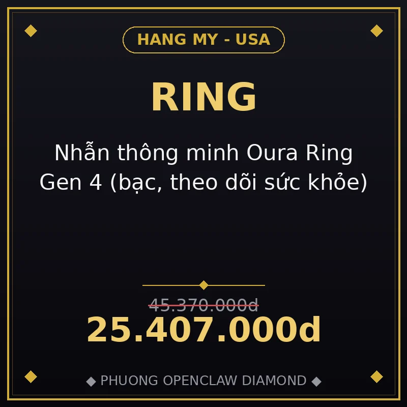 Nhẫn thông minh Oura Ring Gen 4 (bạc, theo dõi sức khỏe)