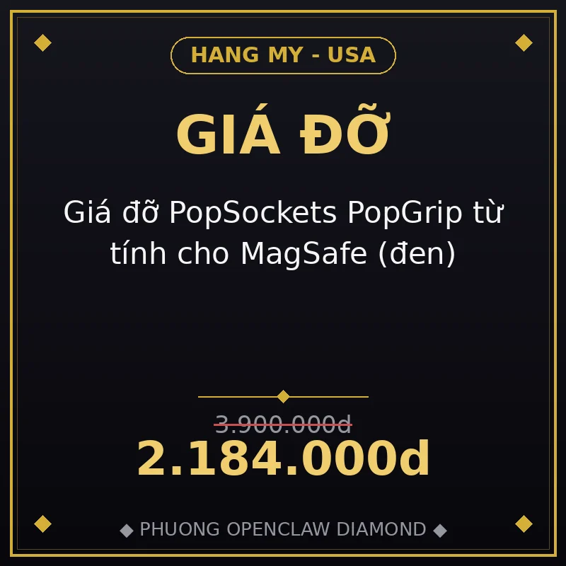 Giá đỡ PopSockets PopGrip từ tính cho MagSafe (đen)