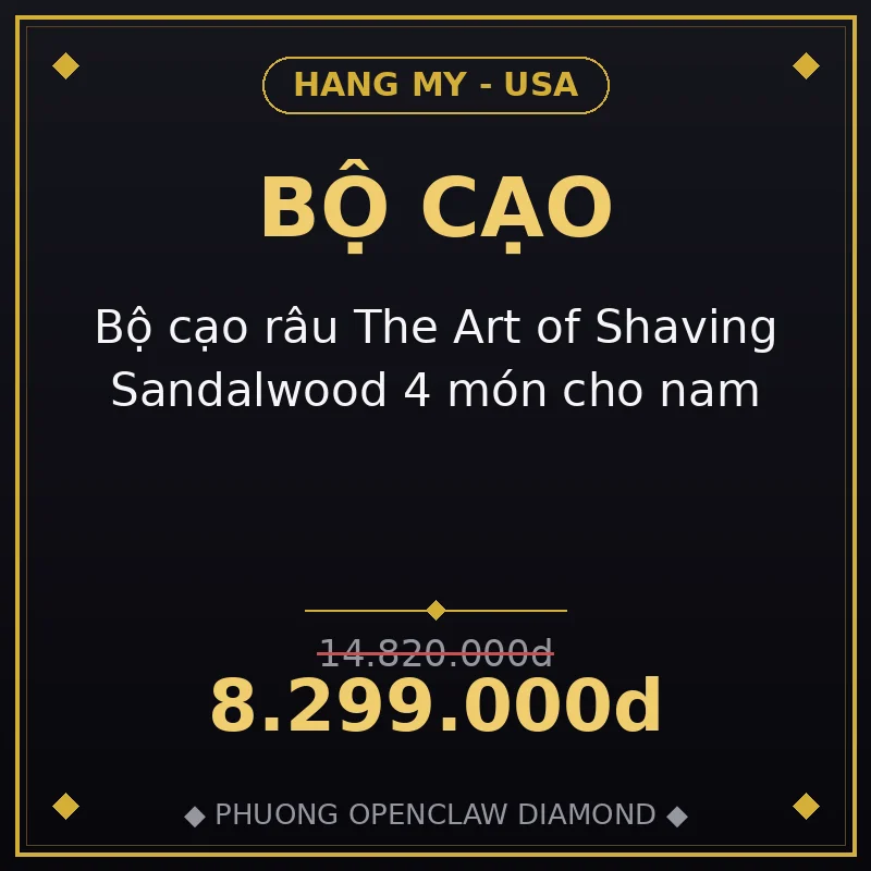 Bộ cạo râu The Art of Shaving Sandalwood 4 món cho nam