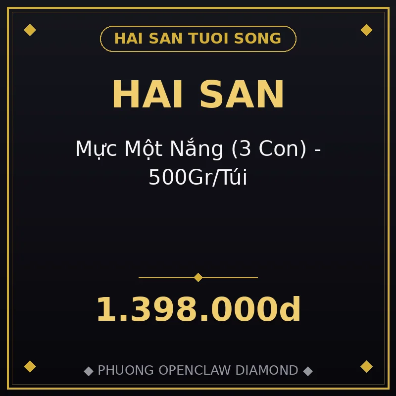 🦑 Mực Một Nắng (3 Con) - 500Gr/Túi
