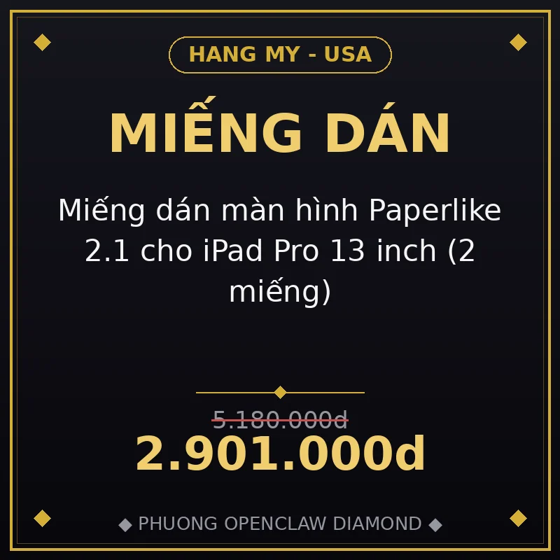 Miếng dán màn hình Paperlike 2.1 cho iPad Pro 13 inch (2 miếng)