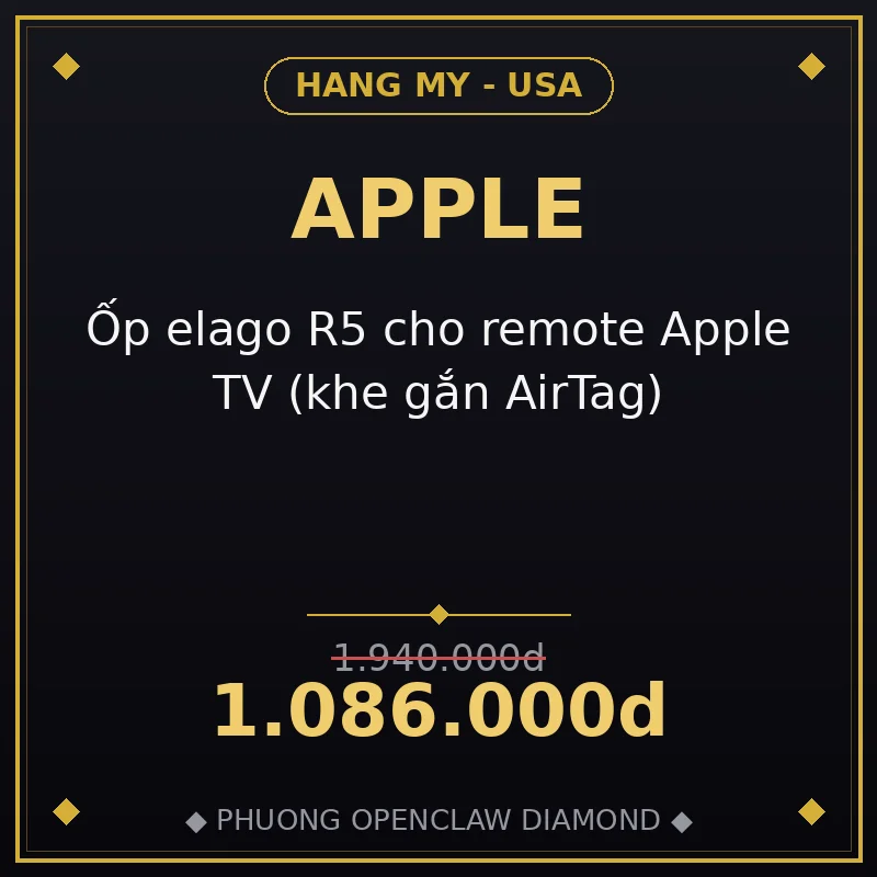 Ốp elago R5 cho remote Apple TV (khe gắn AirTag)