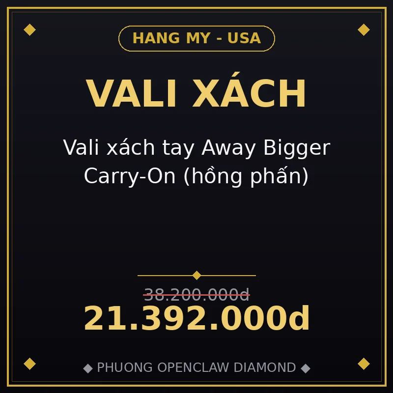 Vali xách tay Away Bigger Carry-On (hồng phấn)