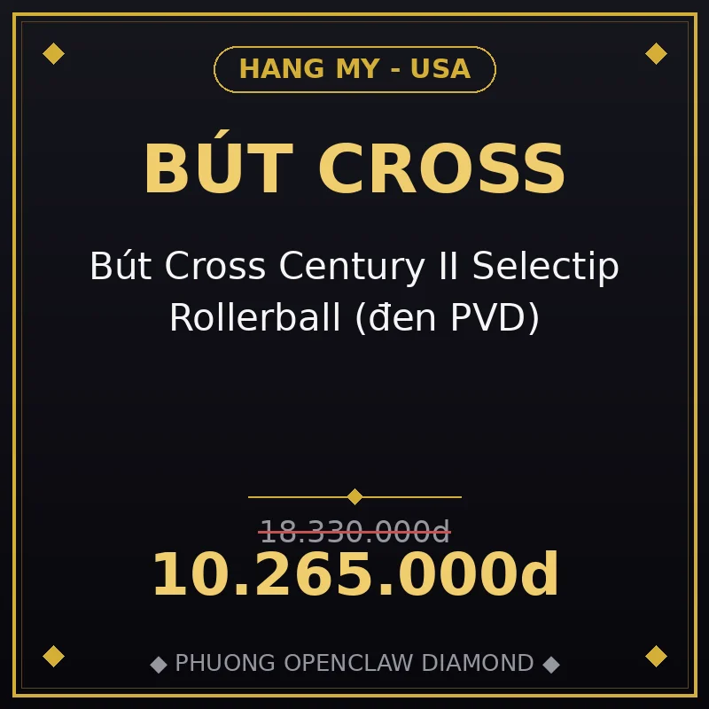 Bút Cross Century II Selectip Rollerball (đen PVD)