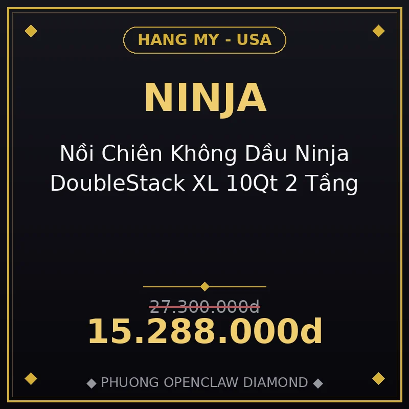 Nồi Chiên Không Dầu Ninja DoubleStack XL 10Qt 2 Tầng
