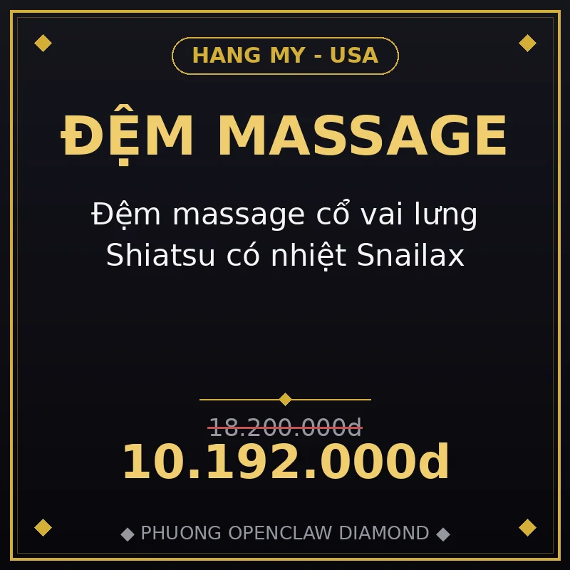 Đệm massage cổ vai lưng Shiatsu có nhiệt Snailax