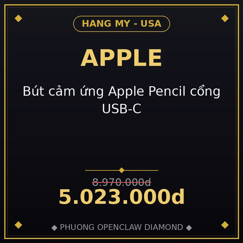 Bút cảm ứng Apple Pencil cổng USB-C