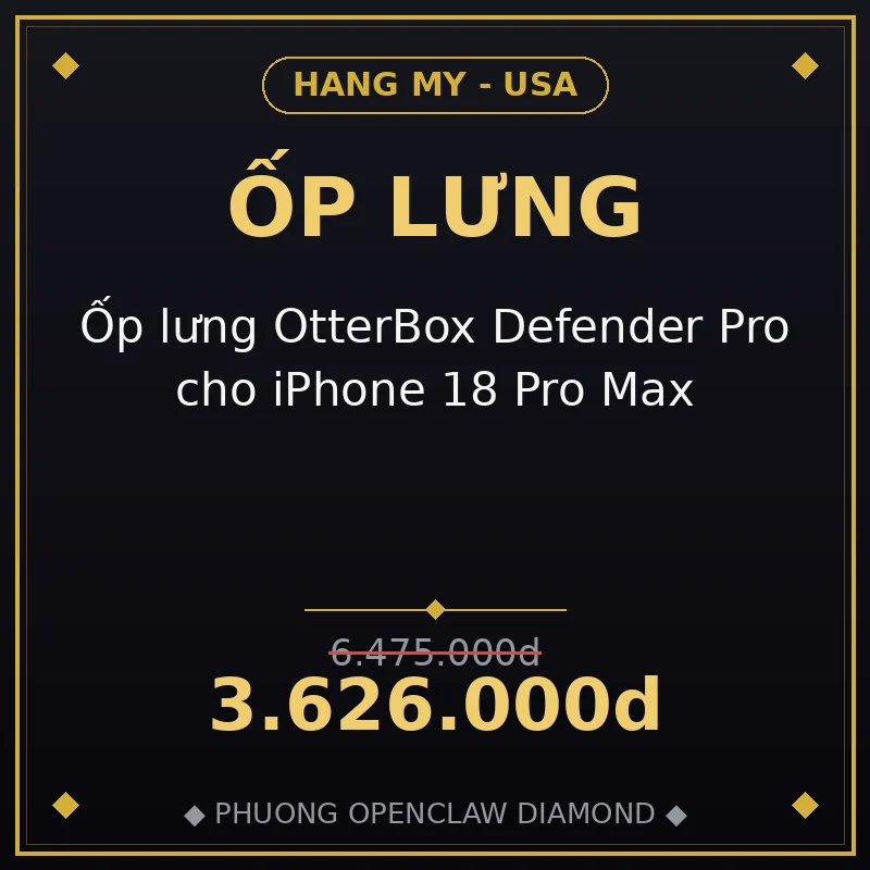 Ốp lưng OtterBox Defender Pro cho iPhone 18 Pro Max