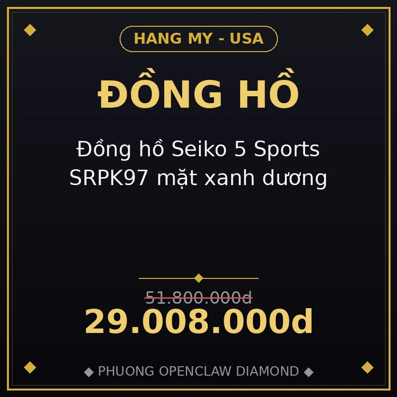 Đồng hồ Seiko 5 Sports SRPK97 mặt xanh dương