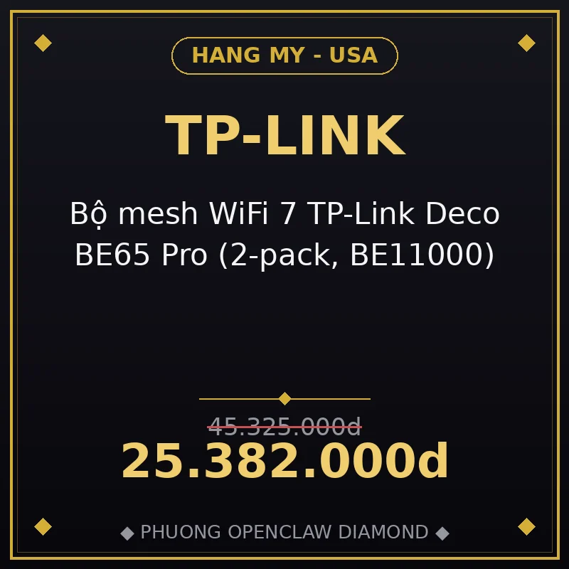 Bộ mesh WiFi 7 TP-Link Deco BE65 Pro (2-pack, BE11000)
