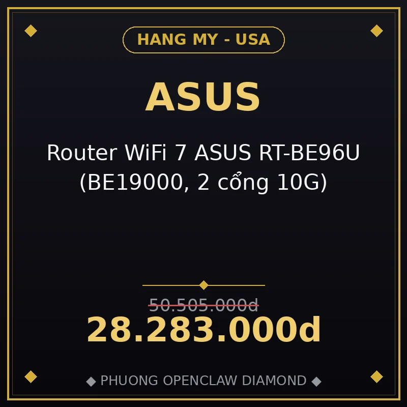 Router WiFi 7 ASUS RT-BE96U (BE19000, 2 cổng 10G)