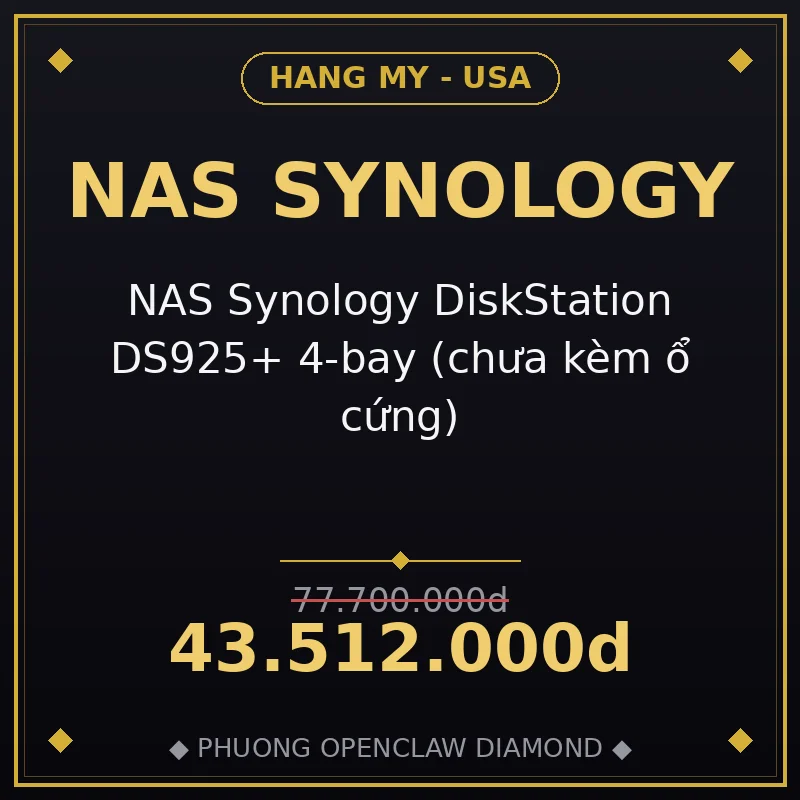 NAS Synology DiskStation DS925+ 4-bay (chưa kèm ổ cứng)