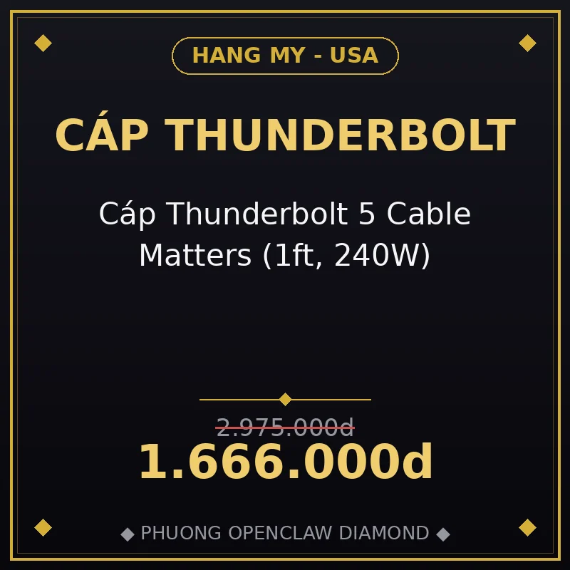 Cáp Thunderbolt 5 Cable Matters (1ft, 240W)