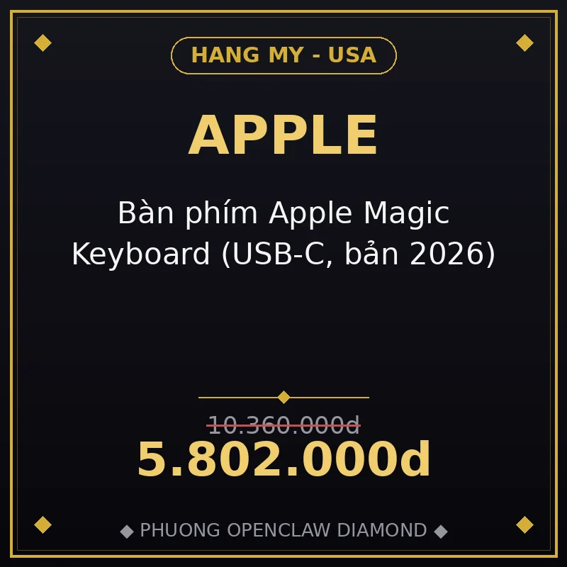 Bàn phím Apple Magic Keyboard (USB-C, bản 2026)