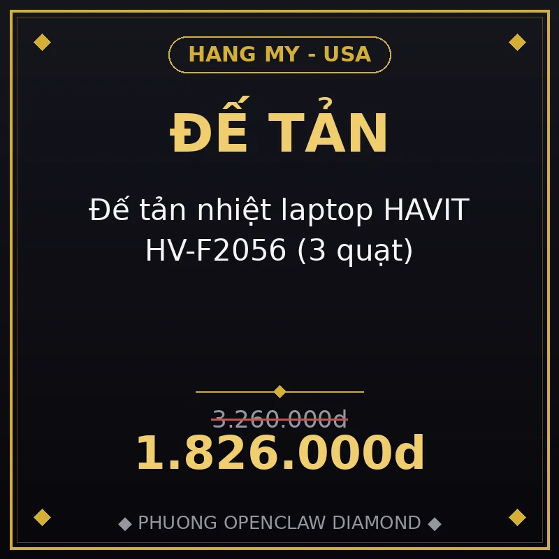 Đế tản nhiệt laptop HAVIT HV-F2056 (3 quạt)