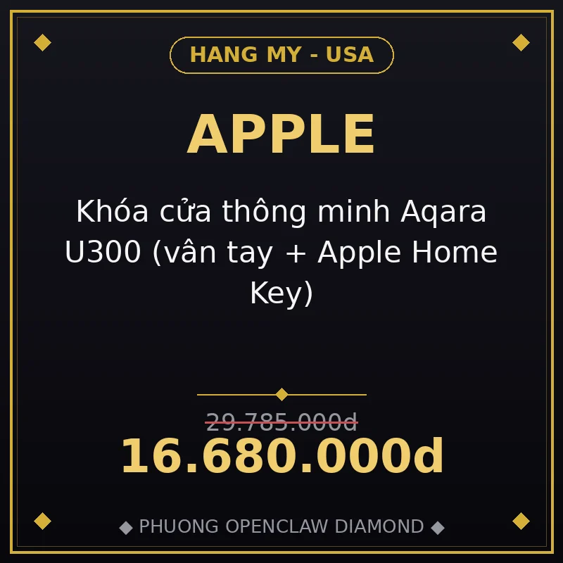 Khóa cửa thông minh Aqara U300 (vân tay + Apple Home Key)