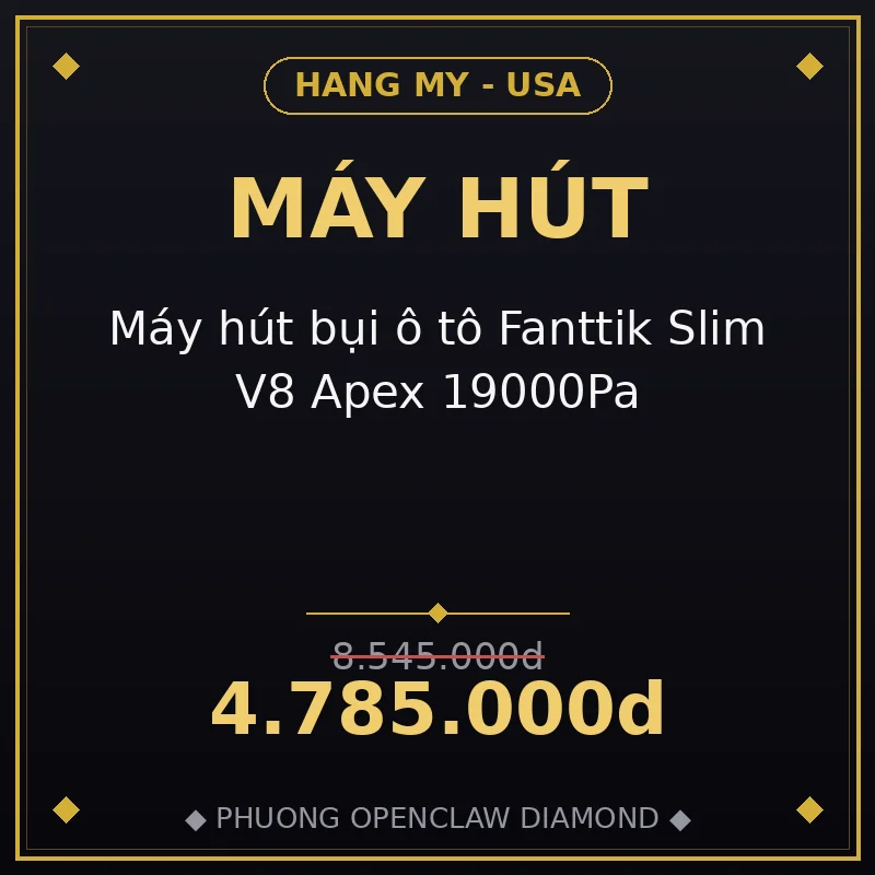 Máy hút bụi ô tô Fanttik Slim V8 Apex 19000Pa