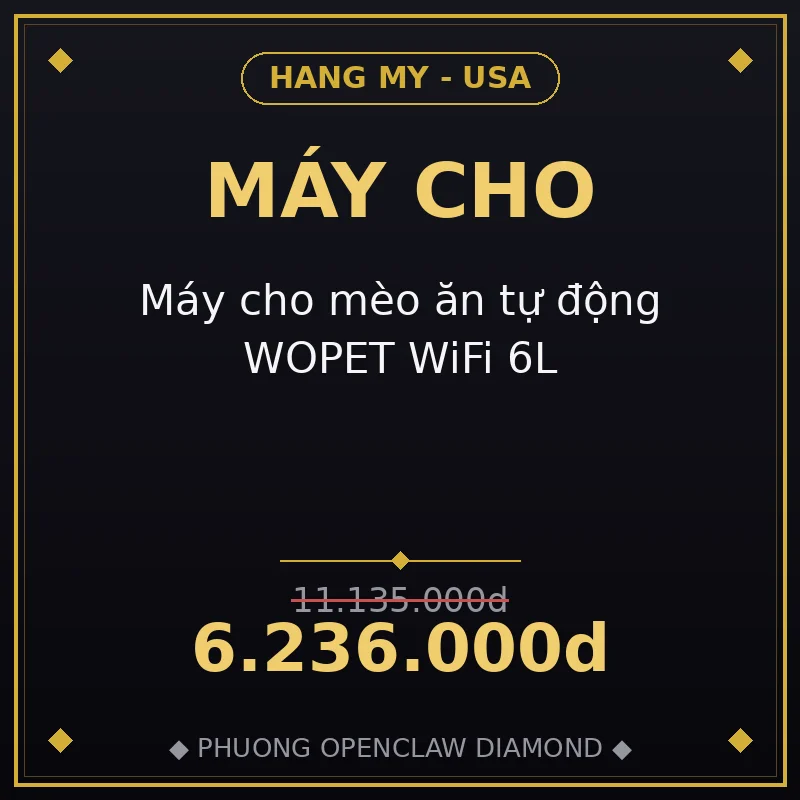 Máy cho mèo ăn tự động WOPET WiFi 6L