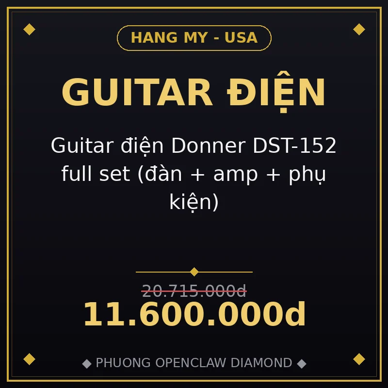 Guitar điện Donner DST-152 full set (đàn + amp + phụ kiện)