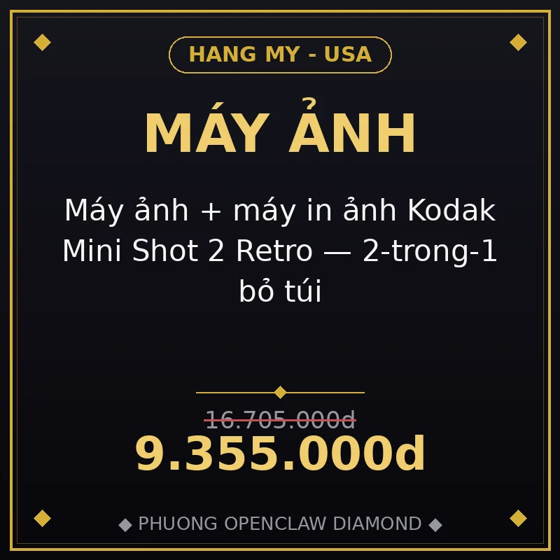 Máy ảnh + máy in ảnh Kodak Mini Shot 2 Retro — 2-trong-1 bỏ túi