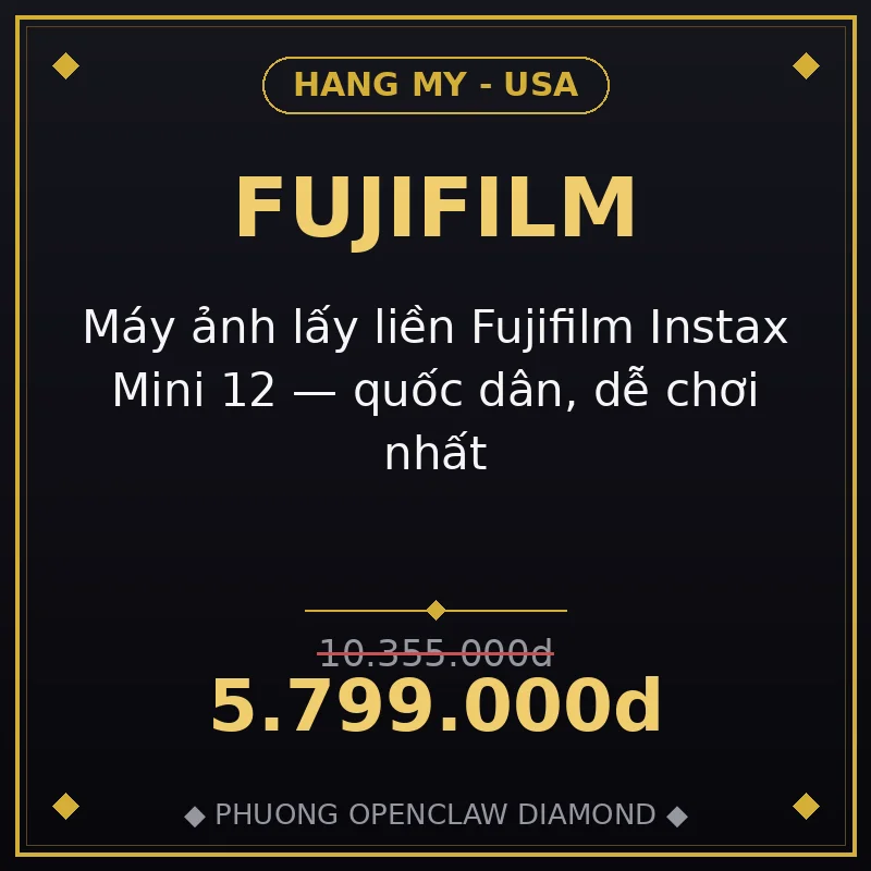 Máy ảnh lấy liền Fujifilm Instax Mini 12 — quốc dân, dễ chơi nhất